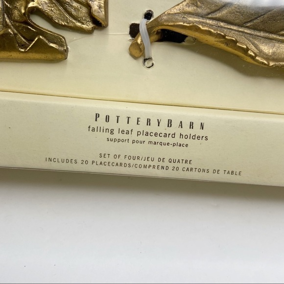 NWT Pottery Barn Falling Leaf Brushed Gold Placecard Holders - Picture 7 of 8